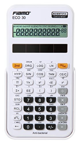 Fiamo Wissenschaftlicher Rechner ECO30, 138 Funktionen und 10 stelligem Display, weiß