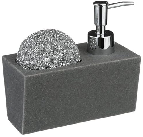 FIVE Simply Smart - Distributeur de Savon Porte Éponge 14cm Gris
