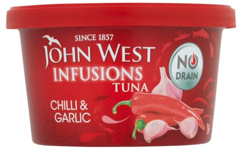 John West Infusions Tuna Chilli & Garlic, 80 g Pot | High Protein, Ready to Eat, No Drain, Versatile Meal Booster, Bold Flavour