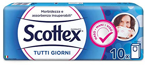 Scottex Küchen Gewebe, flauschig und strapazierfähig, 4-lagig, 1 Packung mit 10 Stück