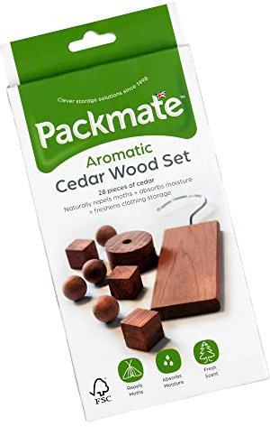 Ethically sourced Cedar wood Moth Repellent to protect clothes, 28 Pcs 100% Natural Discs, Cedar Wood Rings & Cedar Moth Balls for, Drawers, Wardrobe Storage & Boxes, Ideal Moth Killer & Preventer