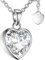 Herzkette 925 Sterling Silber Halskette Damen Kette mit Herz Anhänger Ich liebe Dich (45-50cm) Silberkette mit Herz Zirkonia Schmuckgeschenk für Frauen Sie Ehefrau zum Hochzeitstag Geburtstag Jubiläum