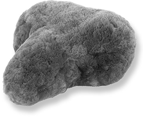 Reissner Lammfelle Fahrradsattel Bezug Fahrradsattelüberzug aus Merino Lammfell FSB-A-2 hellgrau Silber 30x25cm