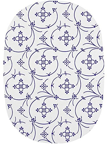 Ricolor Brettchen in indischblau oval, Melamin, Blau/Weiß, 24 x 17 x 1 cm