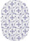 Ricolor Brettchen in indischblau oval, Melamin, Blau/Weiß, 24 x 17 x 1 cm