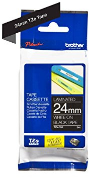 Brother TZE355 Nastro Laminato, 23.9 mm, Bianco/Nero