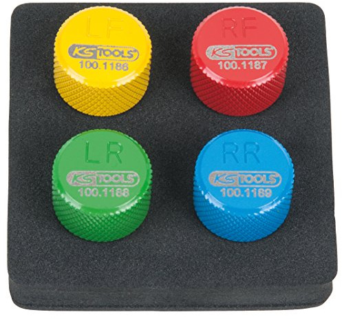 KS Tools 100.1185 RDKS / TPMS Reifenentlüfter-Satz, 4-tlg.