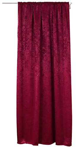 WOLTU Gardinen Blickdicht Thermovorhang Kälteschutz mit Kräuselband, 250g/m² Schwere Verdunklungsvorhänge Wärmeisolierende Vorhänge Damast Optik Wohnzimmer Schlafzimmer, 135x225cm Bordeaux (1 Stück)