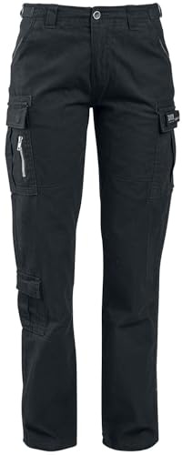 Black Premium by EMP Damen Schwarze Cargoshose mit seitlichen Einschubtaschen und Gesäßtaschen