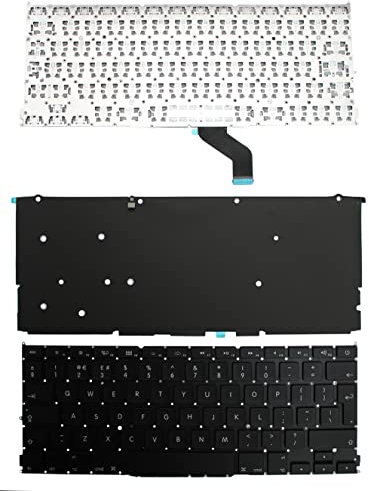 Keyboards4Laptops Reino Unido Retroiluminada Negro Teclado de Repuesto para Ordenador portátil Compatible con Apple MacBook Pro 13 Inch Retina Late 2012