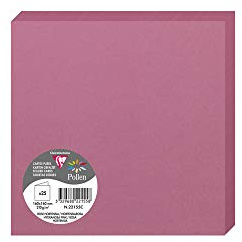 Clairefontaine 22155C Packung mit 25 Doppelkarten Pollen (gefaltet, 16 x 16 cm, 210 g) 1 Pack hortensienrosa