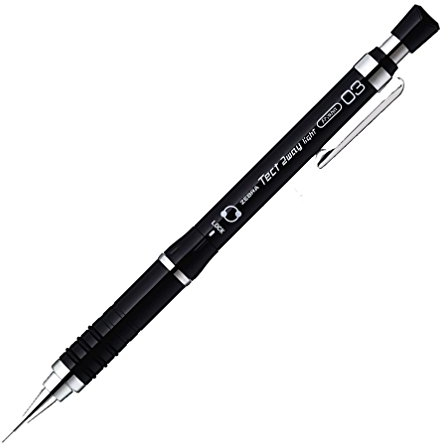 ZEBRA Druckbleistift, Tect 2-Wege-Licht, 0,3 mm, schwarzer Körper (MAS42-PBK)