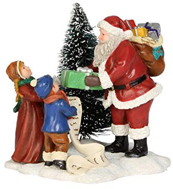 Luville Weihnachtsmann mit Geschenken, 6,5 x 6,5 x 7,5 cm, originelle Dekoration für Weihnachten, Mehrfarbig, einzigartig