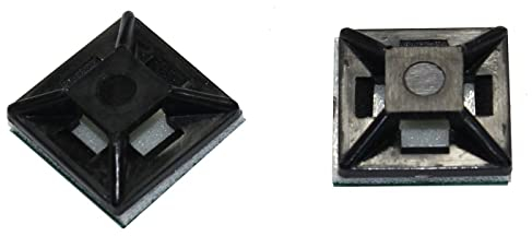 100x Klebesockel für Kabelbinder 12,5x12,5mm selbstklebend ; Schwarz