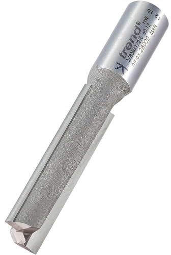 Trend Two Flute Router Cutter, 1/2 Inch Shank, 12.7mm x 50mm, TCT | Ideal For Precision Slotting And Trimming In Wood, With Tungsten Carbide Tips For Long Life, 3/83MX1/2TC