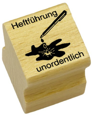 Elbi Lehrerstempel: Heftführung unordentlich aus Holz - K6/8