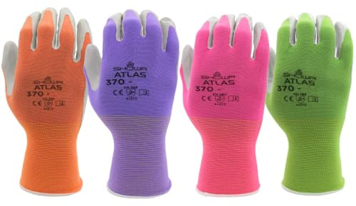 Atlas Nitrile Touch Garden Glove by Atlas - Small, Assorted Colors (Pink, Purple, Teal), Abrasion & Puncture Resistant