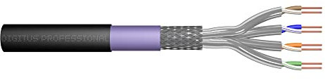 DIGITUS 1000 m Cat 7 Outdoor Netzwerkkabel - S-FTP (PiMF) Simplex - BauPVO Eca - LSZH Halogenfrei - 1200 MHz Kupfer AWG 23/1 - PoE+ Kompatibel - Erdkabel LAN-Kabel Verlegekabel - Schwarz