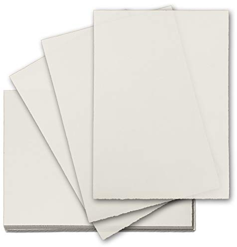 Büttenpapier DIN A4-25 Blatt Brief-Papier - ohne Wasserzeichen - Vintage-Papier handgemacht, 210 x 297 mm, Naturweiß