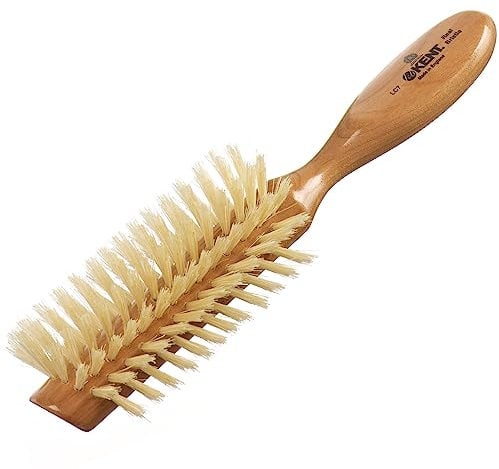 Kent Half Radial Cherry Wood White Bristle Brush