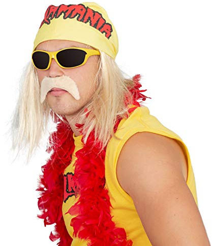Hulk Hogan Hulkamania Complete Kostüm Set (Gelb Sunglasses/Gelb Bandana)