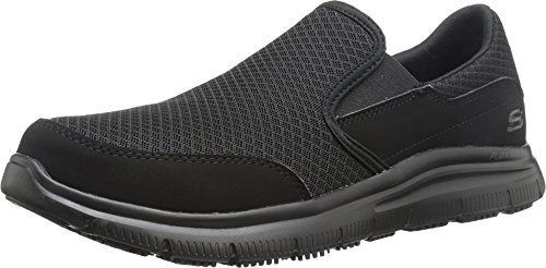 Skechers Men's Flex Advantage Slip Resistant Sr Mcallen Slip on, Zapato de Trabajo Hombre, Negro, 45 EU