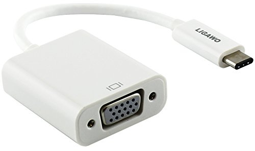 Ligawo 6518948 USB 3.1 Typ C Stecker zu VGA Buchse Adapter | Win 10 / Mac OS ab 10.2 / Linux / Google Chrome OS | - weiß