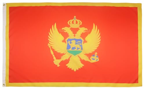 AZ FLAG - Drapeau Monténégro - 150x90 cm - Polyester léger - Drapeau Monténégrin Avec Oeillets Métalliques Intégrés - 80g