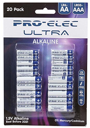 PRO ELEC PSG91246 Ultra Alkaline AA/AAA Batteries 10+10 Pack