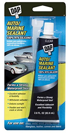Dap 00694 2.8-Ounce Silicone Rubber Auto/Marine Sealant, Clear
