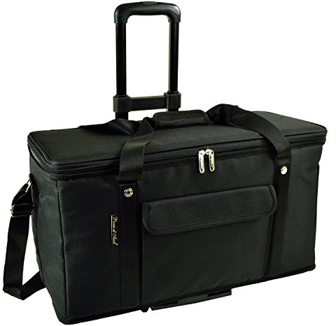 Picnic en Ascot grande 36-quart plegable plegable Insulated Cooler con ruedas – mantiene 32 latas con hielo frío para hasta 24 horas, color negro