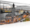Runa Art Wandbild Hamburg 1 Teilig 100 x 40 cm Modern Bild auf Vlies Leinwand Stadt Hafen Wohnzimmer Schlafzimmer Grau 603012b