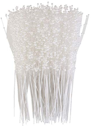 ULTNICE Perlennadeln, 100 Stück, Blumengesteck, Kammgarn aus Kunstblumen für Hochzeiten, Blumenstrauß-Deko, weiß