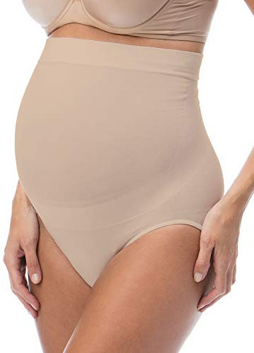 RelaxMaternity 5100 (Cipria, M) Slip Premaman Cotone con Sostegno Addome Guaina Gravidanza