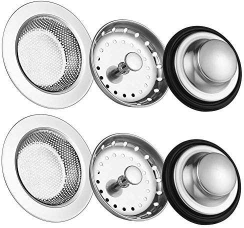 Kitchen Sink Drain Strainer 6 Pack Stainless Steel Sink Stopper, Anti-Clogging Kitchen Sink Drain Basket for Kitchen Sink Strainer Replacement Set
