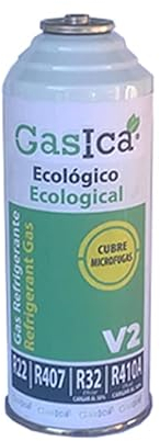 REPORSHOP - 1 Botella Gas Gasica V2 226Gr Alternativo R22, R32, R407C, R410A Freeze