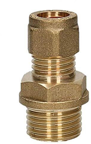 10mm Compression to 1/2 BSP Male pipe fitting brass coupling for copper tube