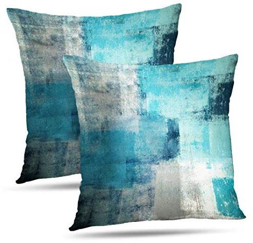 Alricc Lumbar Throw Pillow Covers,Pack of 2 Soft Velvet Decorative Cushion Cover for Sofa Bedroom Car (22X22 inch, Turquoise)
