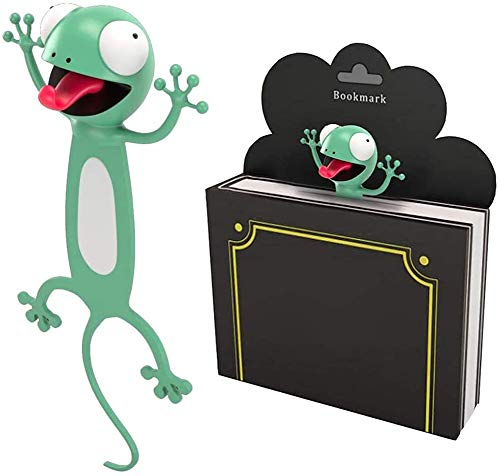 KOSTOO schöne Lesezeichen, lustiges 3D-Cartoon-Lesezeichen, Tiere, Lesezeichen für Studenten, Büro, Schreibwaren, kreatives Geschenk, ideal für Jungen und Mädchen (Gecko)