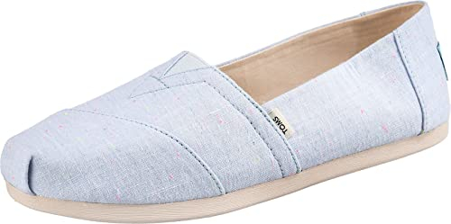 TOMS Women's Alpargata Print Loafer Flat, Linen Light Blue, 6.5 UK