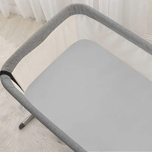 Cozysilk Spannbettlaken für Babys, 100 % Seide, 90 x 45 cm, passend für die meisten Nachttisch-Stubenwagen, Maulbeerseide, weich, glatt, Unisex, Grau