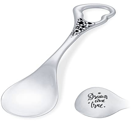 AMBEDORA Petite Cuillère en Argent avec Gravure, Argent 925 Poli, Idée Cadeau pour Anniversaire, Anniversaire de Mariage ou Baptême