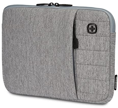 SwissGear Padded Zippered Laptop Sleeve, Micro-Twill Laptop Case with Zippered Front Compartment & Fleece Lining