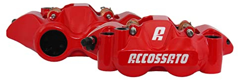 Par de pinzas de freno radiales Accossato Forjada monobloque Distancia entre ejes 108 mm con pistones de aluminio con pastillas ST incluidas para Yamaha MT-09 SP de 2022 a 2022, 900 cc