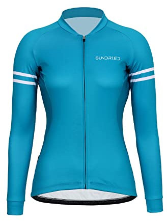Sundried Women's Long Sleeved Cycle Jersey Ladies Turquoise Road Bike Cycling Shirt MTB Top (Turquoise XL)