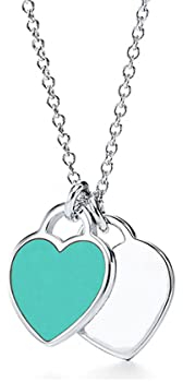 YUTTTPL Herz Anhänger Halsketten für Damen, 925 Sterling Silber Halsketten Doppelherz Anhänger Halsketten Freundschaft Schmuck Geschenke für Mutter Ehefrau Mädchen (J)