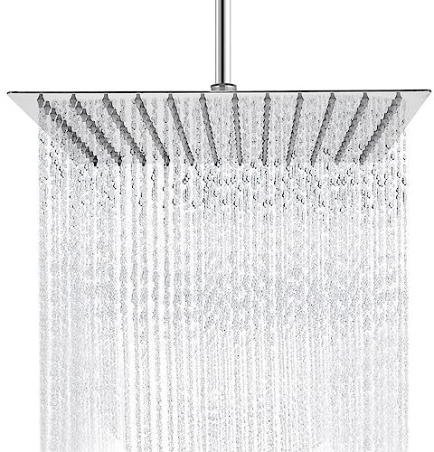 Holdfiturn Square Shower Head 8 Inches Adjustable Angle Rain Shower Large Shower Head for Bathing