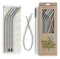 Softy Straws Premium Reusable Stainless Steel Drinking Straws With Silicone Tips + Patented Straw Cleaners and Carrying Case - 9” Long Metal With Curved Bend for 20/30/32oz Tumblers - Natural Colors