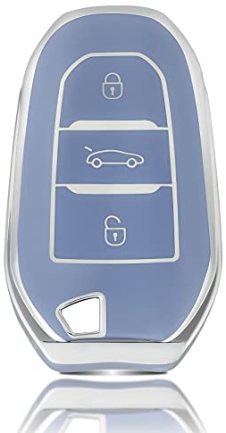 OFFCURVE Etui a Cle Voiture Coque Clé, Étui à Clés Couvre Clef Cache Clef 3 Boutons Apte à Peugeot 3008 4008 5008 208 308 408 508 301 307 Citroen C1 C3 C4 C5 C6 Grand Picasso DS3 DS5 Cactus C3XR