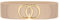 JasGood Damen Breiter Elastischer Taillengürtel Vintage Stretchy Kleid Gürtel Hüftgürtel mit Gold O-Ring Schnalle, Beige, 70cm